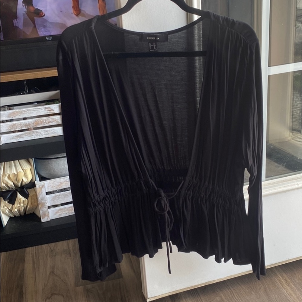 Tie front long sleeve